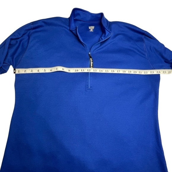 LL Bean Women 2XL 1/4 Zip Mock Neck Pullover Active LS Shirt Layer Thumb Holes - Picture 4 of 6